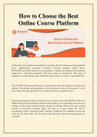 How to Choose the Best Online Course Platform