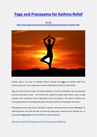 Yoga and Pranayama for Asthma Relief