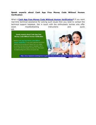 Speak experts about Cash App Free Money Code Without Human Verification