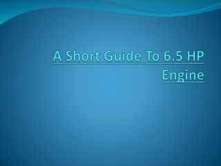 A Short Guide To 6.5 HP Engine
