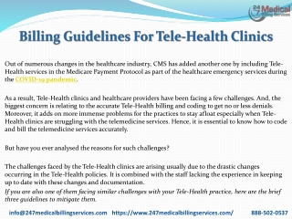 Billing Guidelines For Tele Health Clinics