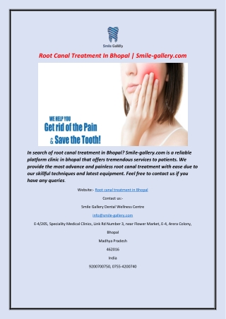 Root Canal Treatment In Bhopal | Smile-gallery.com