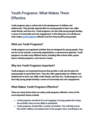 Youth Programs_ What Makes Them Effective- WPUNJ