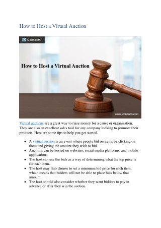 Best Guide to Host a Successful Virtual Auction