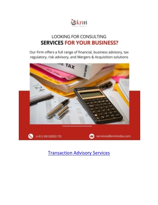 Transaction Advisory Services