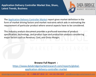 Application Delivery Controller Market Size, Share, Latest Trends, Business