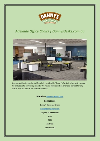 Adelaide Office Chairs | Dannysdesks.com.au