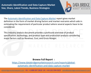 Automatic Identification and Data Capture Market Size, Share, Latest Trends, Business Strategies