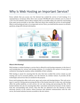 Why Is Web Hosting an Important Service