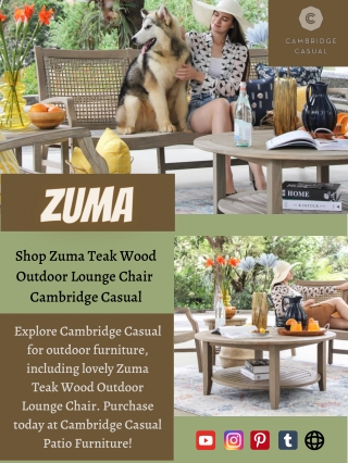 Shop Zuma Teak Wood Outdoor Lounge Chair - Cambridge Casual