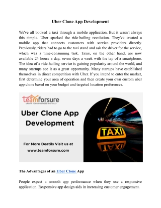 Uber Clone App Development