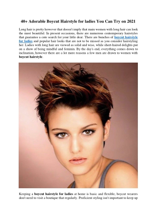 Is boy cut hairstyle for ladies costly?