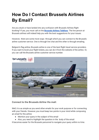 How do I contact Brussels Airlines by email