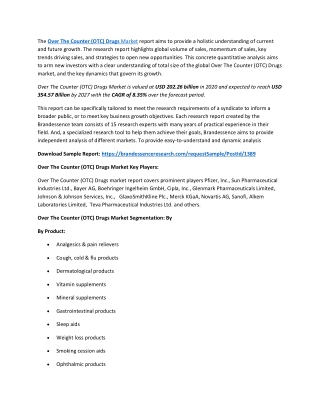 Over The Counter (OTC) Drugs Market