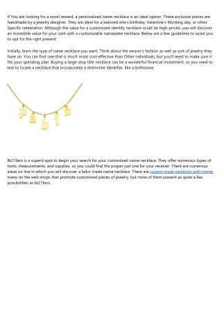 The 3 Greatest Moments in customized name necklace History