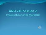 ANSI Z10 Session 2 Introduction to the Standard