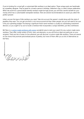 How to Sell custom name necklace to a Skeptic