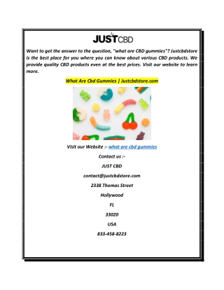 What Are Cbd Gummies  Justcbdstore.com