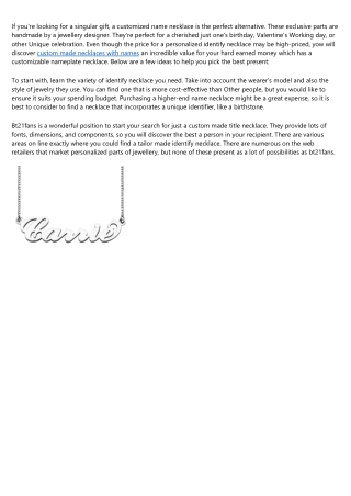 8 Go-To Resources About custom name necklace