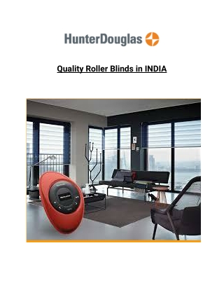 Quality Roller Blinds in INDIA | Hunterdouglas
