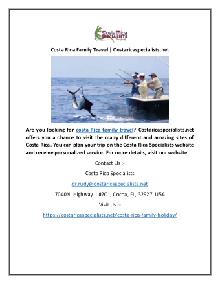 Costa Rica Family Travel | Costaricaspecialists.net