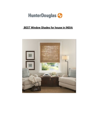 BEST Window Shades for house in INDIA | Hunterdouglas