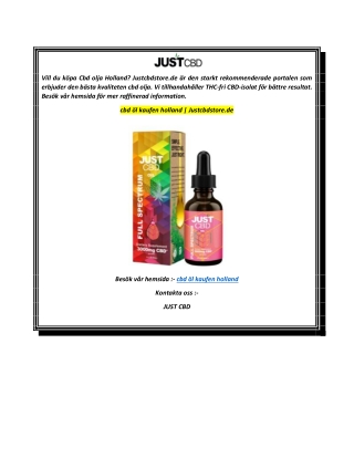 cbd öl kaufen holland  Justcbdstore.de