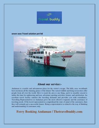 Ferry Booking Andaman  Thetravelbuddy