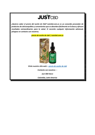 precio de aceite de cbd  Justcbd.com.co