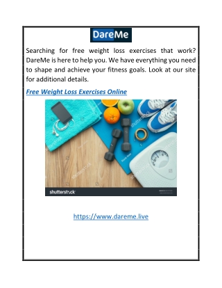 Free Weight Loss Exercises Online  DareMe