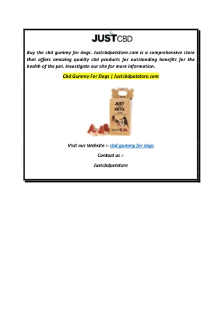 Cbd Gummy For Dogs  Justcbdpetstore.com