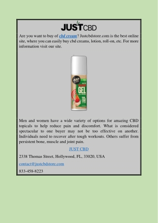 Cbd Cream | Justcbdstore.com
