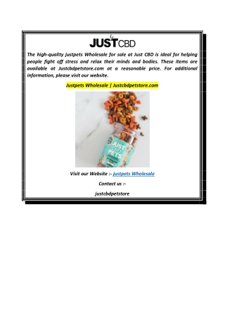 Justpets Wholesale  Justcbdpetstore.com