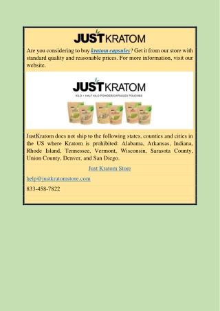 Kratom Capsules | justkratomstore.com