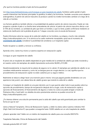 Informacióngratuita PéRdida de Choque de Transplante de Cabello 2021