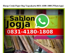 Harga Cetak Paper Bag Yogyakarta