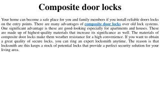 Composite door locks