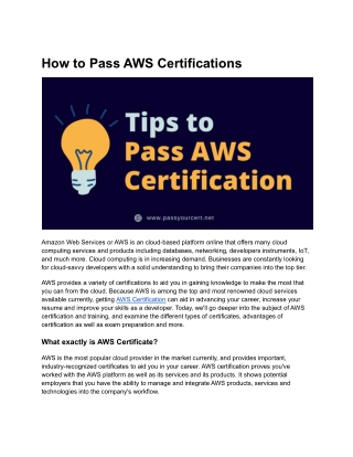 How to Pass AWS Certifications