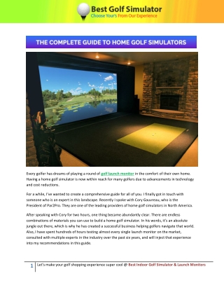 The Complete Guide To Home Golf Simulators