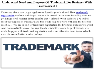 Understand Need And Purpose Of Trademark For Business With Trademark411