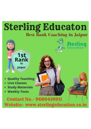 Sterling Education - Bank Coaching in Jaipur.