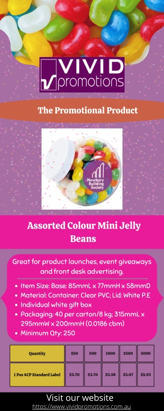 Shop For Assorted Colour Mini Jelly Beans - Vivid Promotion