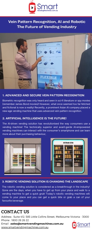 Vein Pattern Recognition, AI and Robotic – The Future of Vending Industry