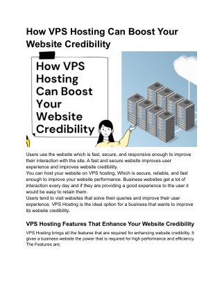 How VPS Hosting Can Boost Your Website Credibility