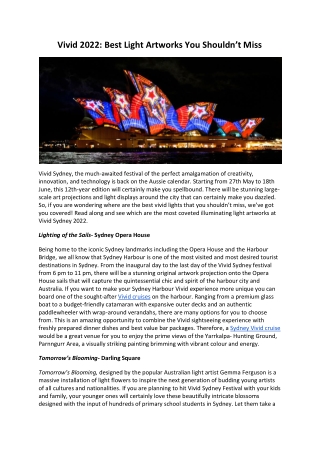 Vivid 2022 Best Light Artworks You Shouldn’t Miss