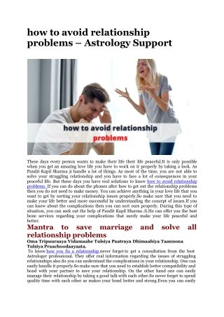 how to avoid relationship problems – Astrology Support