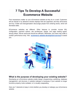 7 Tips To Develop A Successful Ecommerce Website