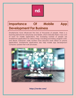Importance Of Mobile App Development For Business