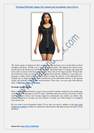 Wearing Full body shaper for women can Accentuate your Curves