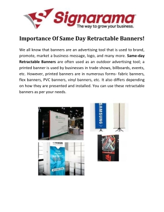 Same Day Retractable Banners In Houston | Signarama Houston City